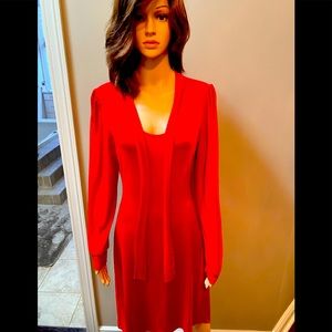 Venus Red Beautiful Versatile and stylish long sleeve Dress. SzM